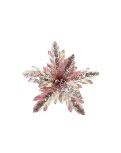 Новогоднее ёлочное украшение Цветок Розовый на Клипсе арт 91268 1 шт Magic time