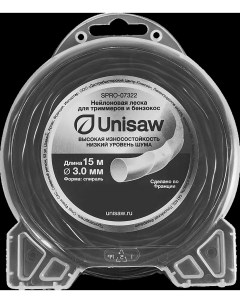 Леска для триммера Unisaw 3 0 мм 15 м спираль круглая Nobrand