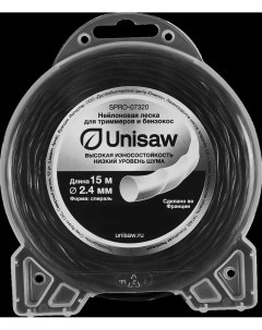 Леска для триммера Unisaw 2 4 мм 15 м спираль круглая Nobrand