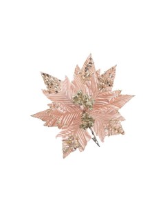 Новогоднее ёлочное украшение Цветок Розовый с Пайетками арт 88903 1 шт Magic time