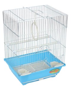 Клетка для птиц 2105 30 х 23 х 39 см оцинкованная решетка голубой поддон Триол