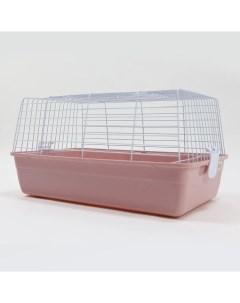 Клетка для кроликов R1 розовая пластик металл 60 x 36 x 32 см Kredo