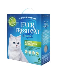 Наполнитель для кошачьих туалетов комкующийся с ароматизатором 6 л Ever fresh cat