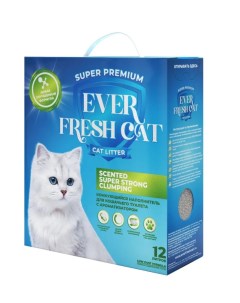 Наполнитель для кошачьих туалетов комкующийся с ароматизатором 12 л Ever fresh cat