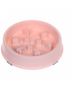 Миска для собак для медленного поедания розовая пластик 19 5 х 18 х 4 3 см Ultramarine