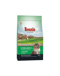 Сухой корм для кошек Bonnie для стерилизованных курица 1 5 кг Лидер