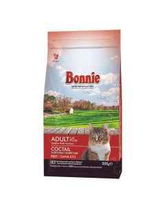 Сухой корм для кошек Bonnie Adult Cat Food Coctail Beef Multi Color 500 г Лидер