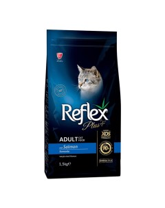 Сухой корм для кошек Plus Adult с лососем 1 5 кг Reflex