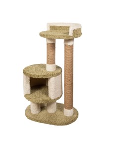 Комплекс для кошек Ласка игровой оливковый ковролин картон 91 см Комфорт хвостиков