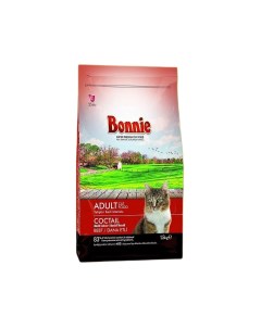 Сухой корм дляя кошек Adult Cat Food Coctail Beef Multi Color с говядиной 1 5 кг Bonnie