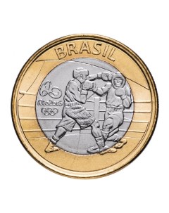 Монета 1 реал Олимпиада в Рио Де Жанейро Бокс Бразилия 2016 г в UNC из мешка Mon loisir