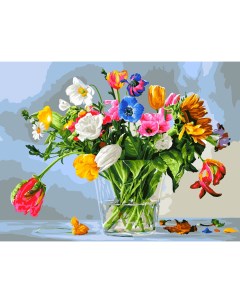 Картина по номерам Тюльпаны в стекле 1149 AS 30х40 см Белоснежка