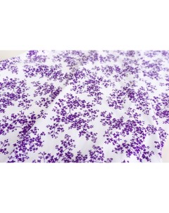 Ткань 2200532662945 кулирка с фиолетовыми веточками Ткань для шитья 100x160 см Unofabric