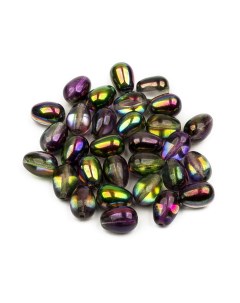 Чешские бусины капля Glass drops 11х8 мм Crystal Magic Orchid 30 шт Czech beads