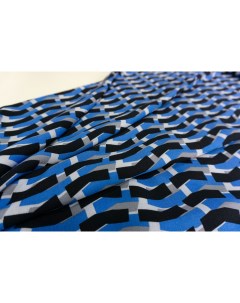 Ткань B2092 O креп вискоза сине черная геометрия 1 68м 168x143 см Unofabric