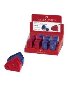 Точилка с контейнером Sleeve мини 1 отверстие красный синий Faber-castell