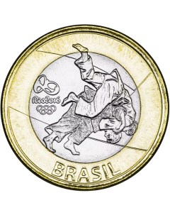 Монета 1 Реал Олимпийские Игры Рио де Жанейро 2016 Дзюдо 2015 UNC Mon loisir