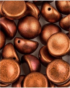 Чешские бусины с одним отверстием Dome Bead 10х6 мм Copper 5 шт Czech beads