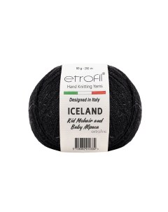 Пряжа для вязания Iceland 50г 250м кид мохер 91191 черный 10 мотков Etrofil