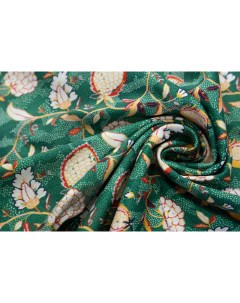 Ткань M03127 O хлопок с эластаном цветы на зеленом 2 2м 220x142 см Unofabric
