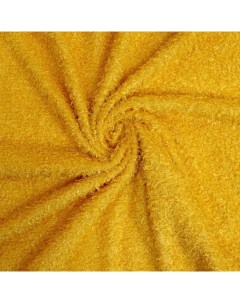 Ткань Мех на трикотажной основе кудрявый лоскут 100x150см цвет желтый Страна карнавалия