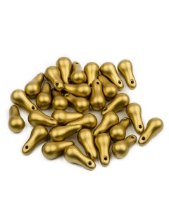 Чешские бусины Bulb Beads 5х10 мм Alabaster Metallic Olivine 30 шт Czech beads