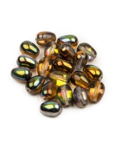Чешские бусины капля Glass drops 11х8 мм Crystal Magic Copper 20 шт Czech beads