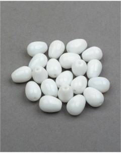 Чешские бусины капля Glass drops 11х8 мм Chalk White 20 шт Czech beads