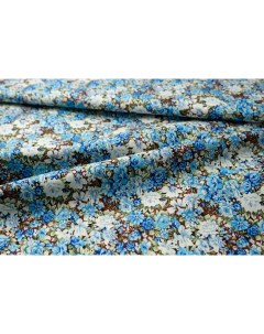 Ткань COD6737 хлопок голубые цветы Ткань для шитья 100x150 см Unofabric