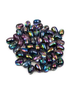 Чешские бусины капля Glass drops 11х8 мм Crystal Magic Blue 50 шт Czech beads