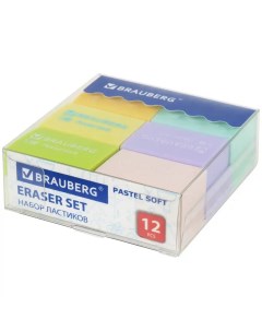 Ластики Pastel Soft 12 шт размер ластика 31х20х10 мм 3 уп Brauberg