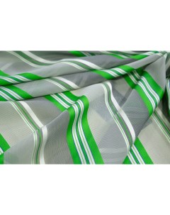 Ткань sanr27 O шелк жаккард полоска зеленая 1м 100x140 см Unofabric