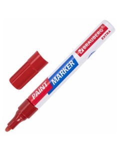 Маркер краска лаковый Extra paint marker 4 мм красный 151980 12 шт Brauberg
