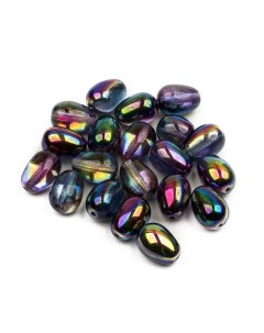 Чешские бусины капля Glass drops 11х8 мм Crystal Magic Blue 20 шт Czech beads