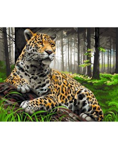 Набор для рисования по номерам Леопард в лесу H072 40 50 см Русская живопись