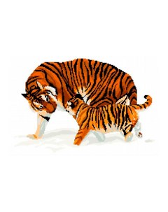 В 0001 Набор для вышивания Тигры 45х33 см Nitex