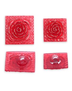 Пуговицы декоративные Розочки квадратные 2 размера 16 мм и 20 мм 10 шт Айрис