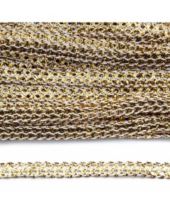 Тесьма плетеная отделочная С799 золото 7 мм 30 м золотой Нудольская фабрика