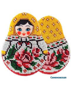 Набор для вышивания бисером Матрешка Семеновская 8 10см Кроше