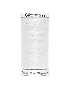 Нить для пошива изделий из джинсовой ткани DENIM 50 цвет 1016 белый 100 м 5 штук ар Gutermann