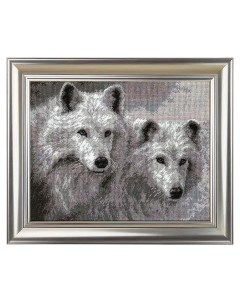 Набор для вышивания Белые волки 29х23 см 678 Hobby&pro