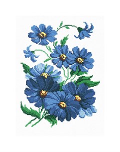 733 Т30 Набор для вышивания РС Студия Синие цветочки 29 20 см Рс студия