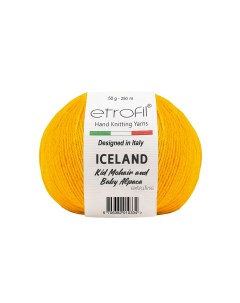 Пряжа для вязания Iceland 50г 250м кид мохер 70420 горчичный 10 мотков Etrofil