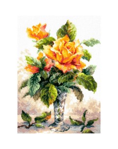 Набор для вышивания Желтые розы 40 79 20х27 см Чудесная игла