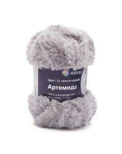 Пряжа для вязания Артемида 100г 60м микрофибра 11 светло серый 3 мотка Astra premium