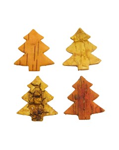 Декоративные элементы из коры дерева Елочка 4см 25шт уп желтый Айрис