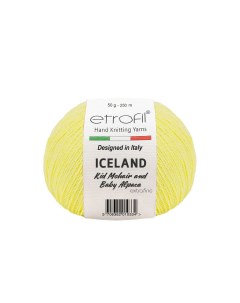 Пряжа для вязания Iceland 50г 250м кид мохер BL1002 желтый 10 мотков Etrofil