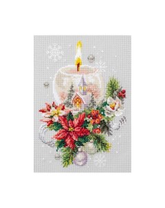 Набор для вышивания крестом Рождественская свеча 100 231 16х23 см Чудесная игла