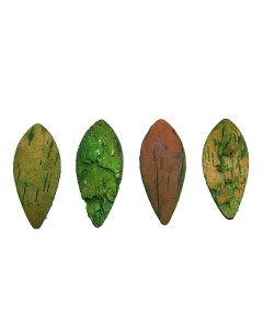 Декоративные элементы из коры дерева Капельки 5см 30шт уп зеленый Айрис