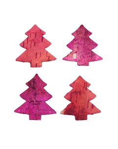 Декоративные элементы из коры дерева Елочка 4см 25шт уп розовый Айрис